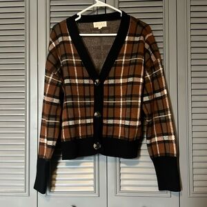 Marled : Brown and Black Short Cardigan - Large